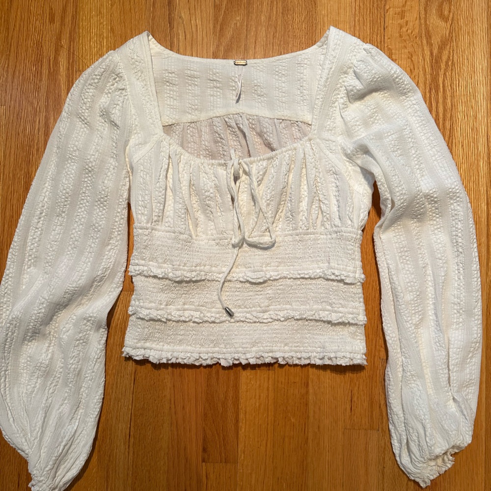Free People white peasant blouse size XS